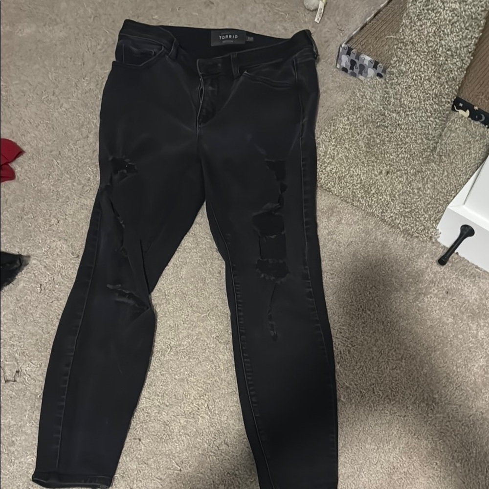 Topshop Black Distressed Women's Jeans